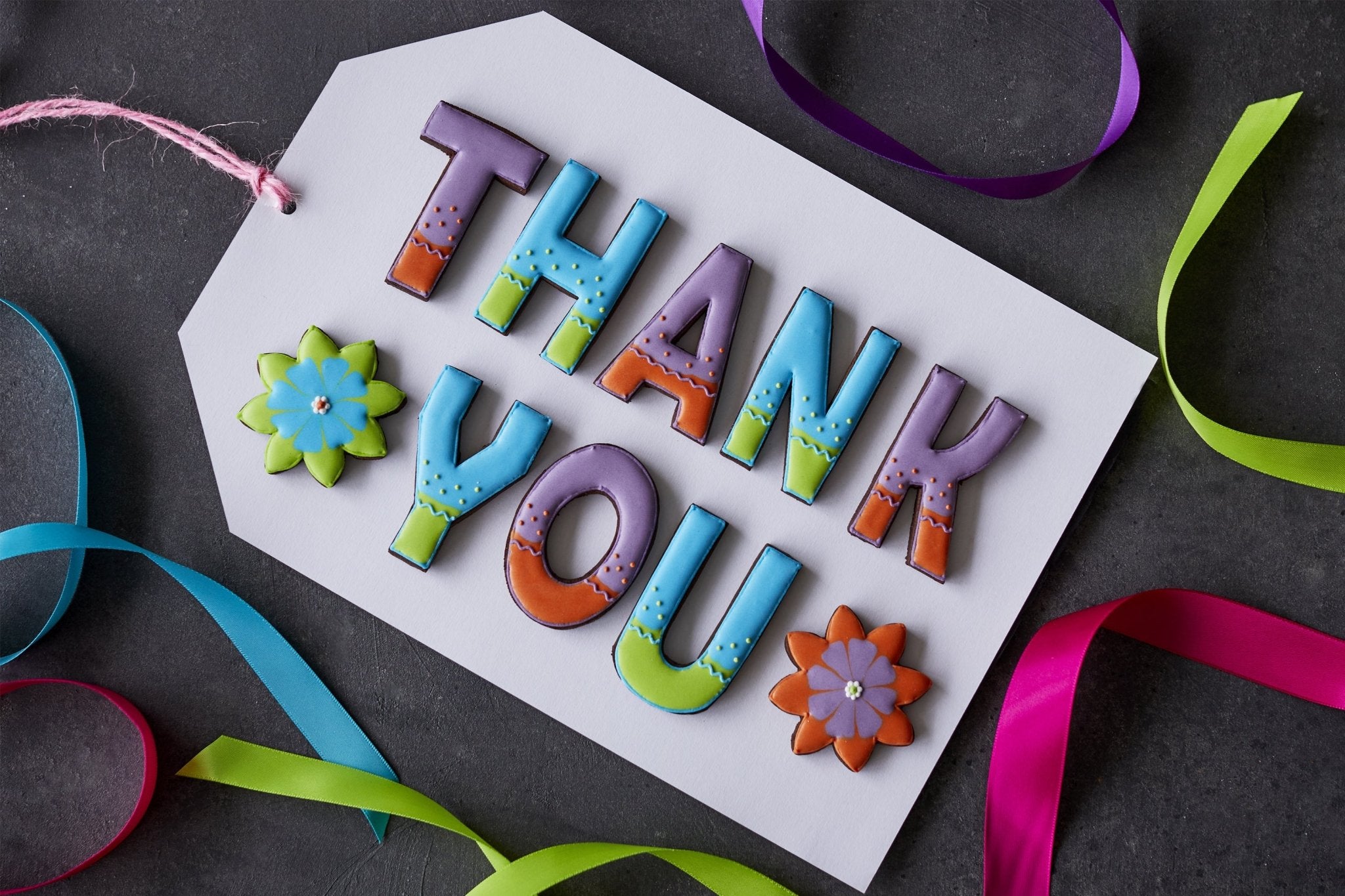 Biscuiteers Thank You Luxe Biscuit Tin with hand-iced chocolate biscuits, perfect for corporate gifts.