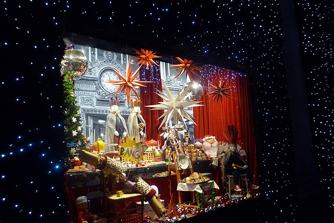 Selfridges Oxford Street gingerbread replica by Biscuiteers, part of 'Not Your Usual Christmas' window display.