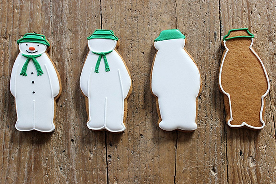 The Snowman biscuits in festive gift tin by Biscuiteers, perfect for Christmas and personalized gifts worldwide.