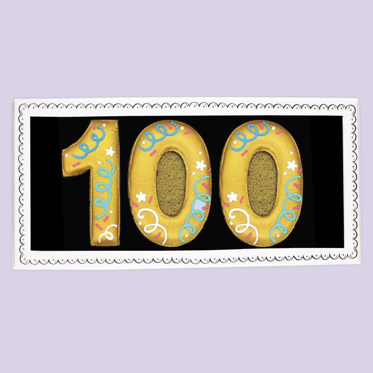 100th Birthday Milestone Letterbox Biscuit - Biscuiteers