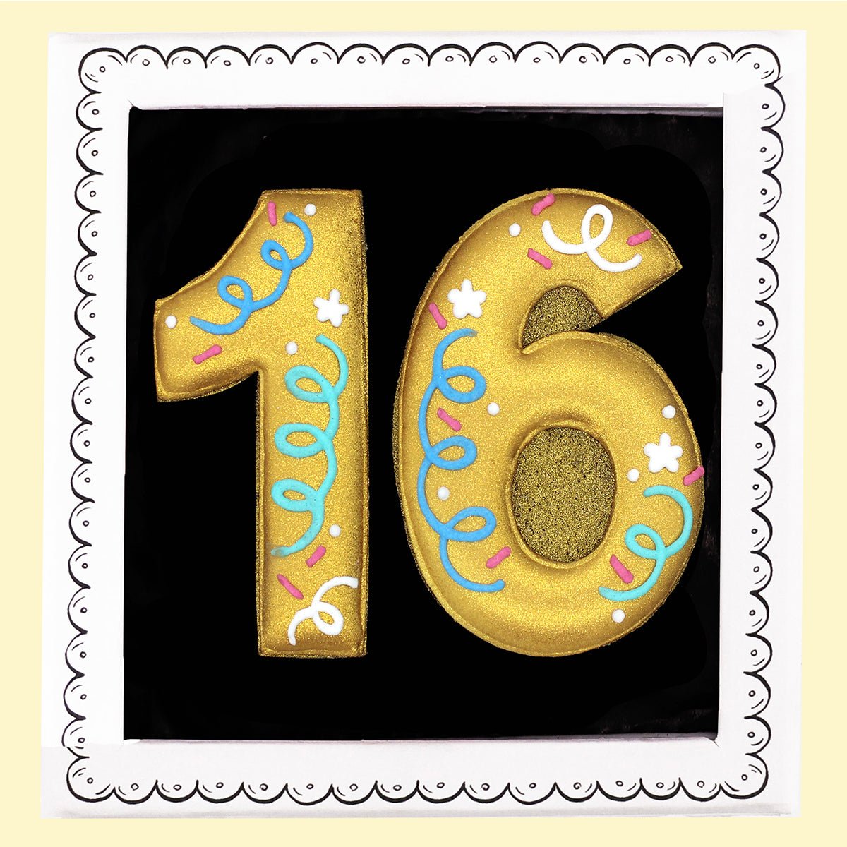 16th Birthday Milestone Letterbox Biscuit - Biscuiteers