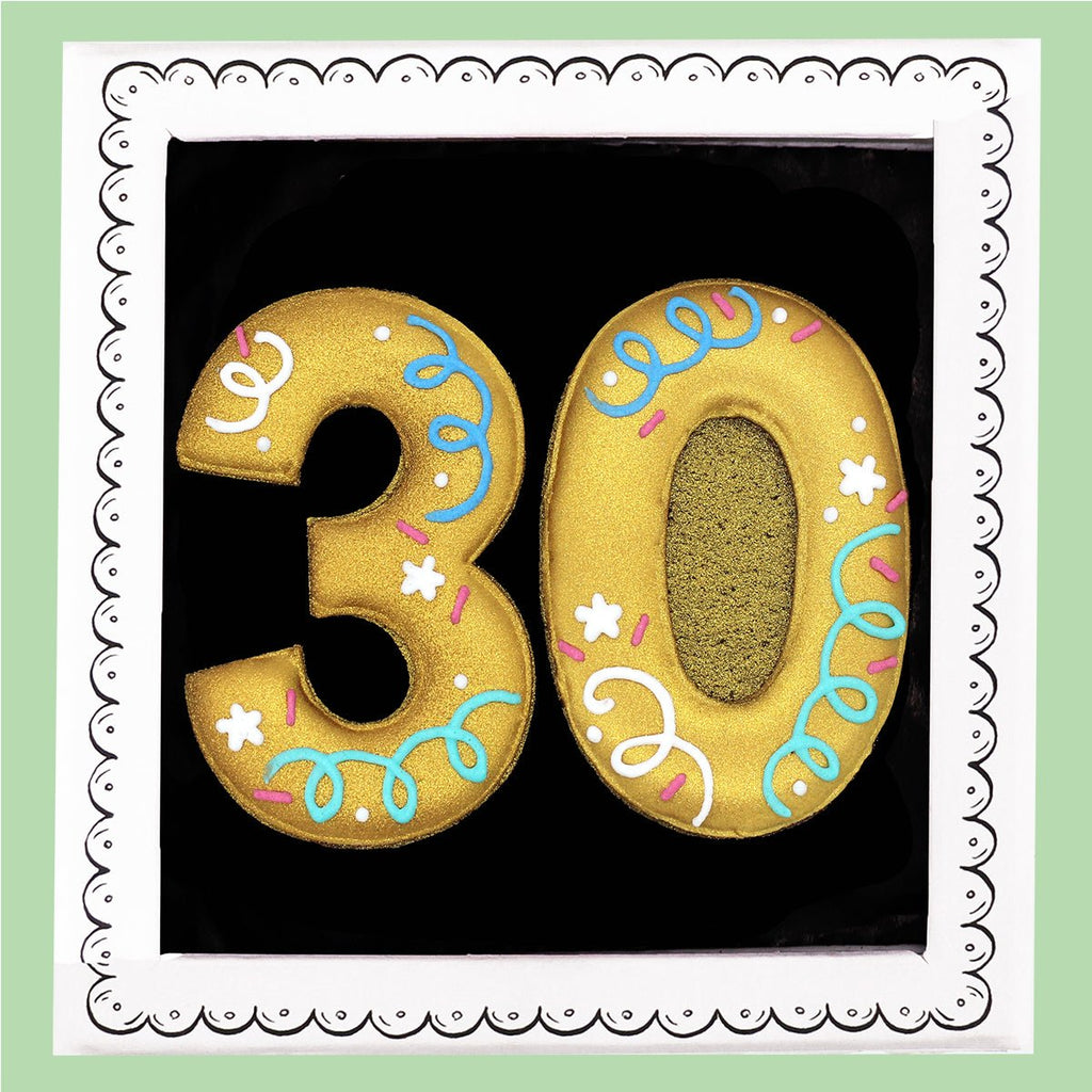30th Birthday Milestone Letterbox Biscuit - Biscuiteers