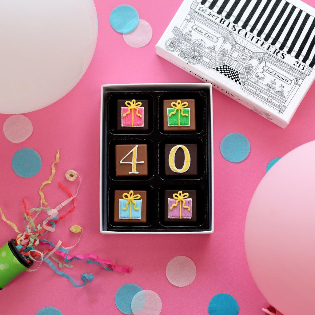 40th Birthday Milestone Little Box Of Chocolates - Biscuiteers