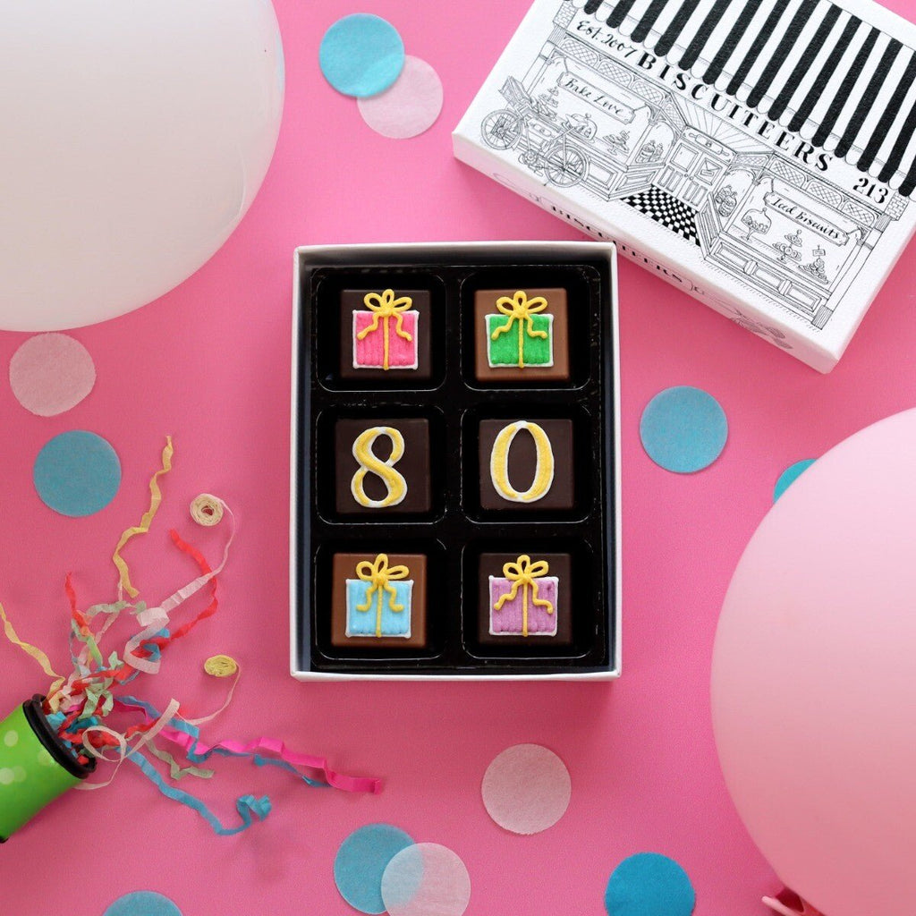 80th Birthday Milestone Little Box Of Chocolates - Biscuiteers