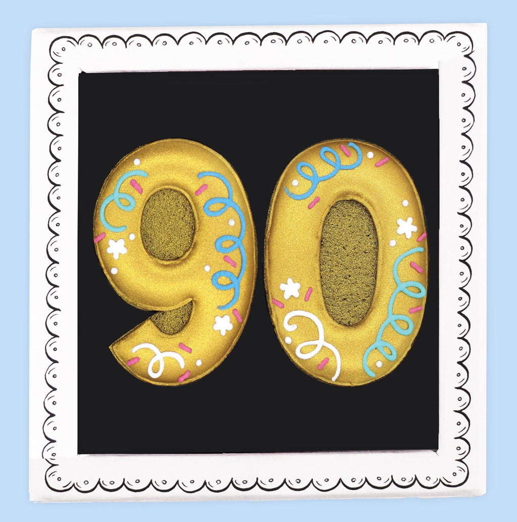 90th Birthday Milestone Letterbox Biscuit - Biscuiteers