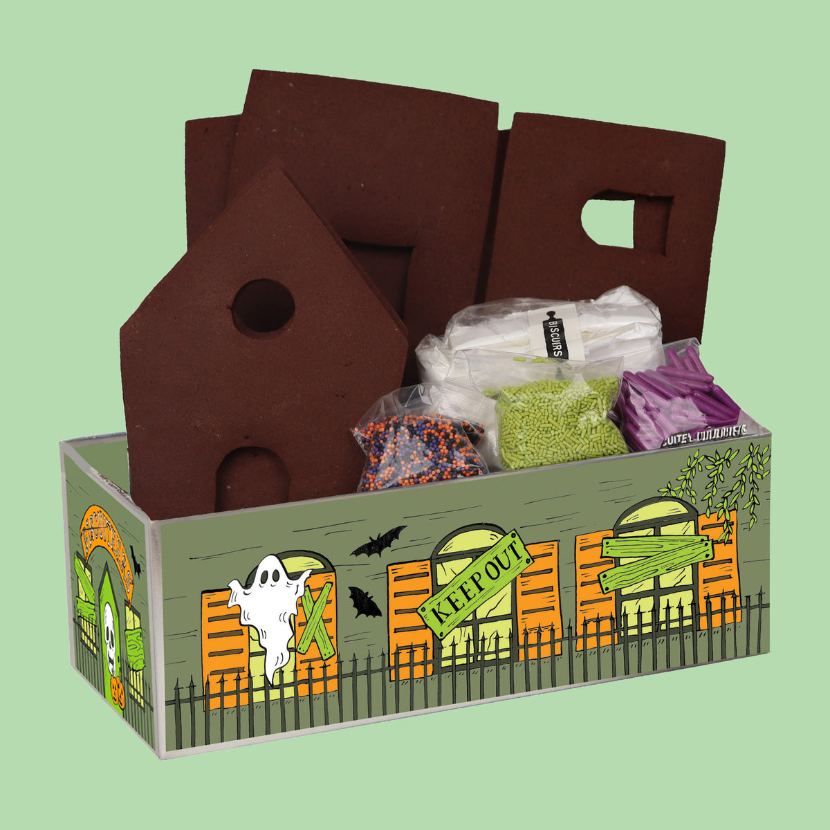 DIY Haunted House Biscuit Tin