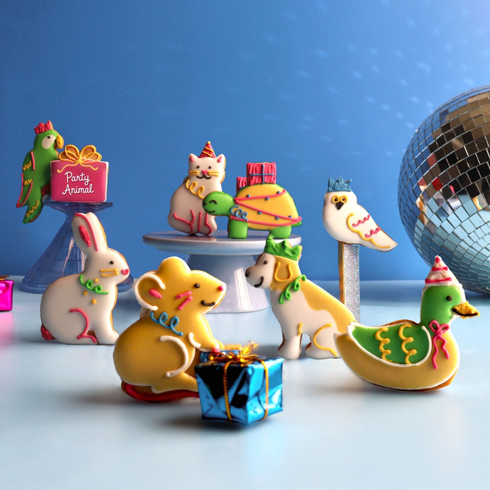 Birthday Party Animals Biscuit Tin - Biscuiteers