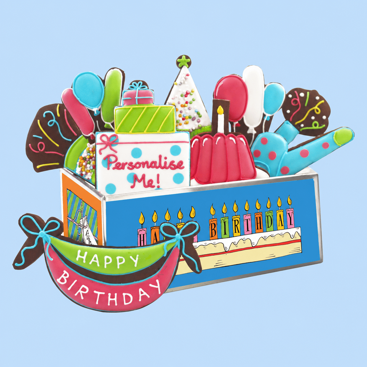 Birthday Surprises Biscuit Tin - Biscuiteers