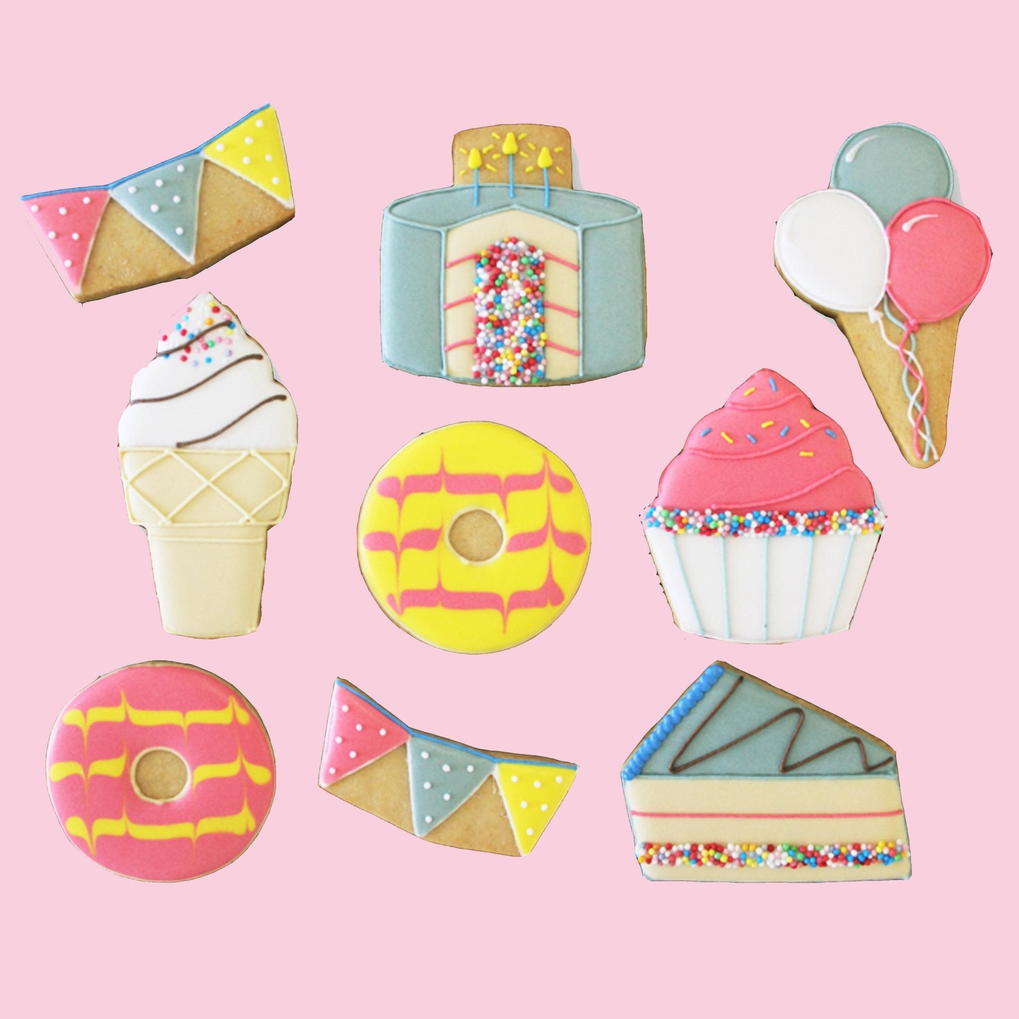 Birthday Treats Macaron Gift Box - Biscuiteers