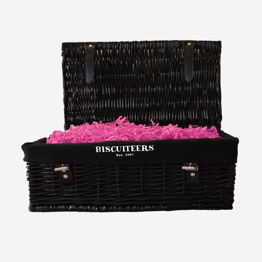 Black Wicker Hamper 18 Inch - Biscuiteers