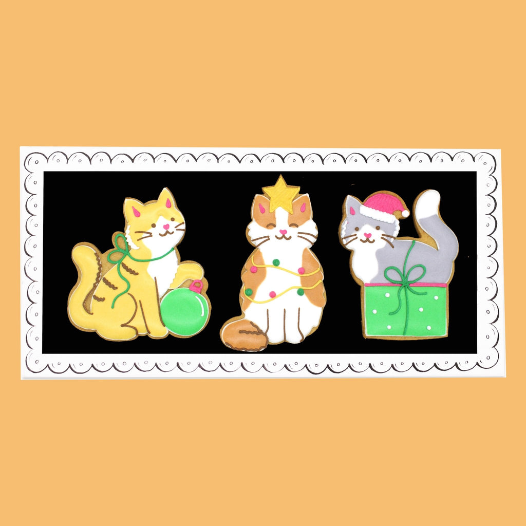 Christmas Cats Letterbox Biscuits - Biscuiteers