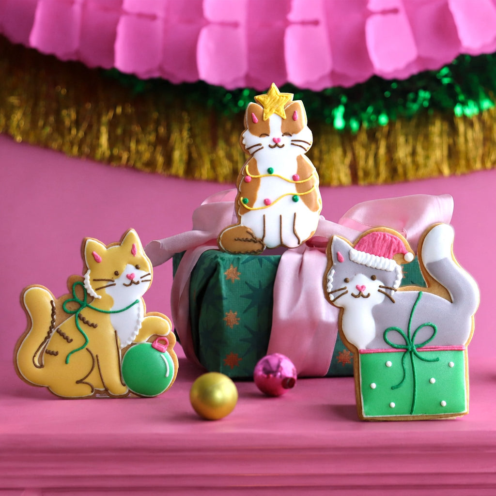 Christmas Cats Letterbox Biscuits - Biscuiteers
