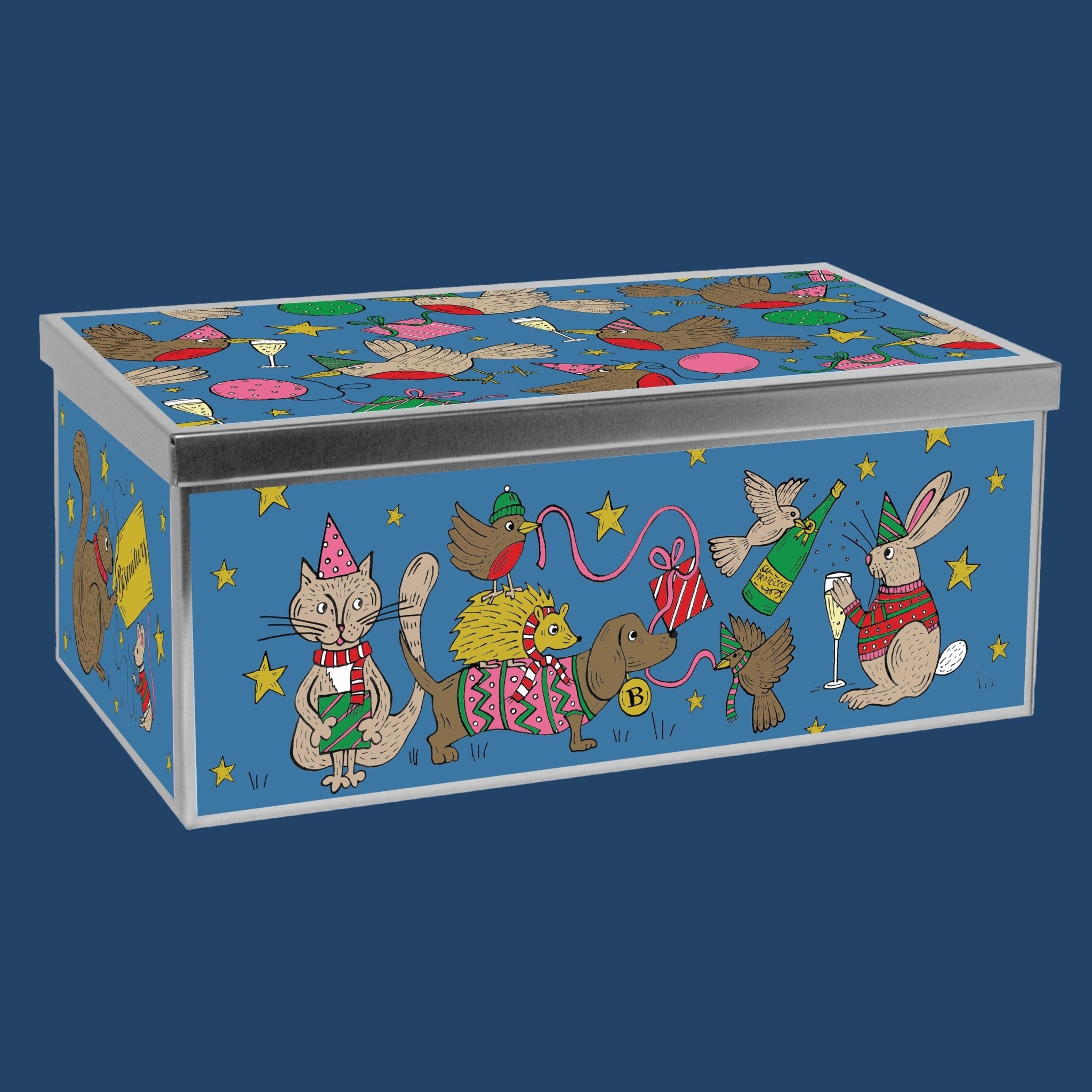 Christmas Party Animals Biscuit Tin - Biscuiteers