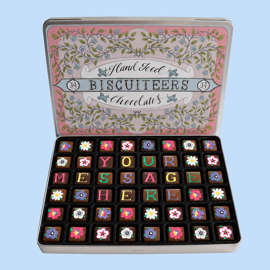 Giant Tin Personalised Bouquet Chocolates - Biscuiteers