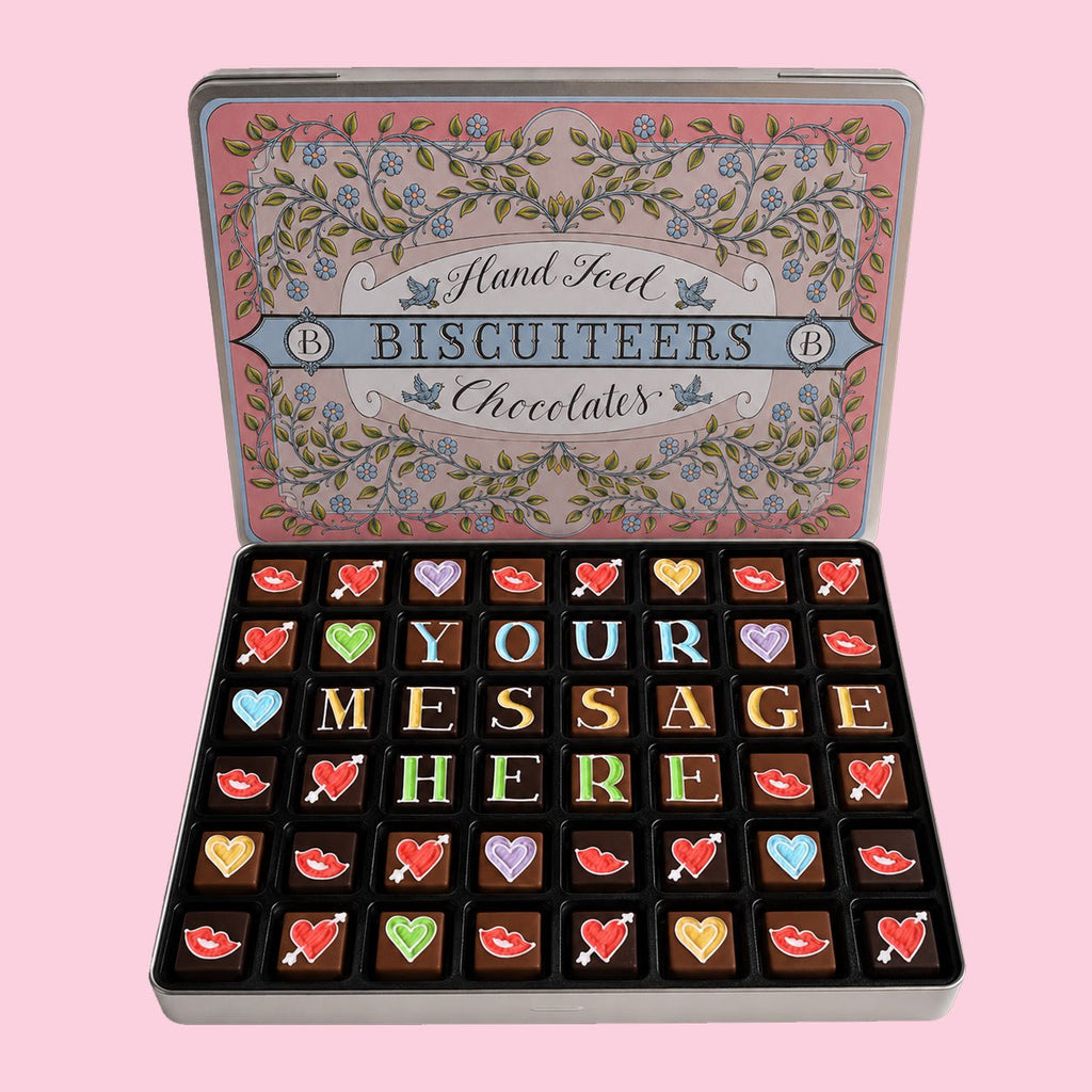 Giant Tin Personalised Love Chocolates - Biscuiteers