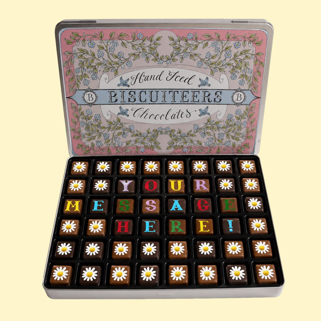 Giant Tin Thank You Personalised Message Chocolates - Biscuiteers