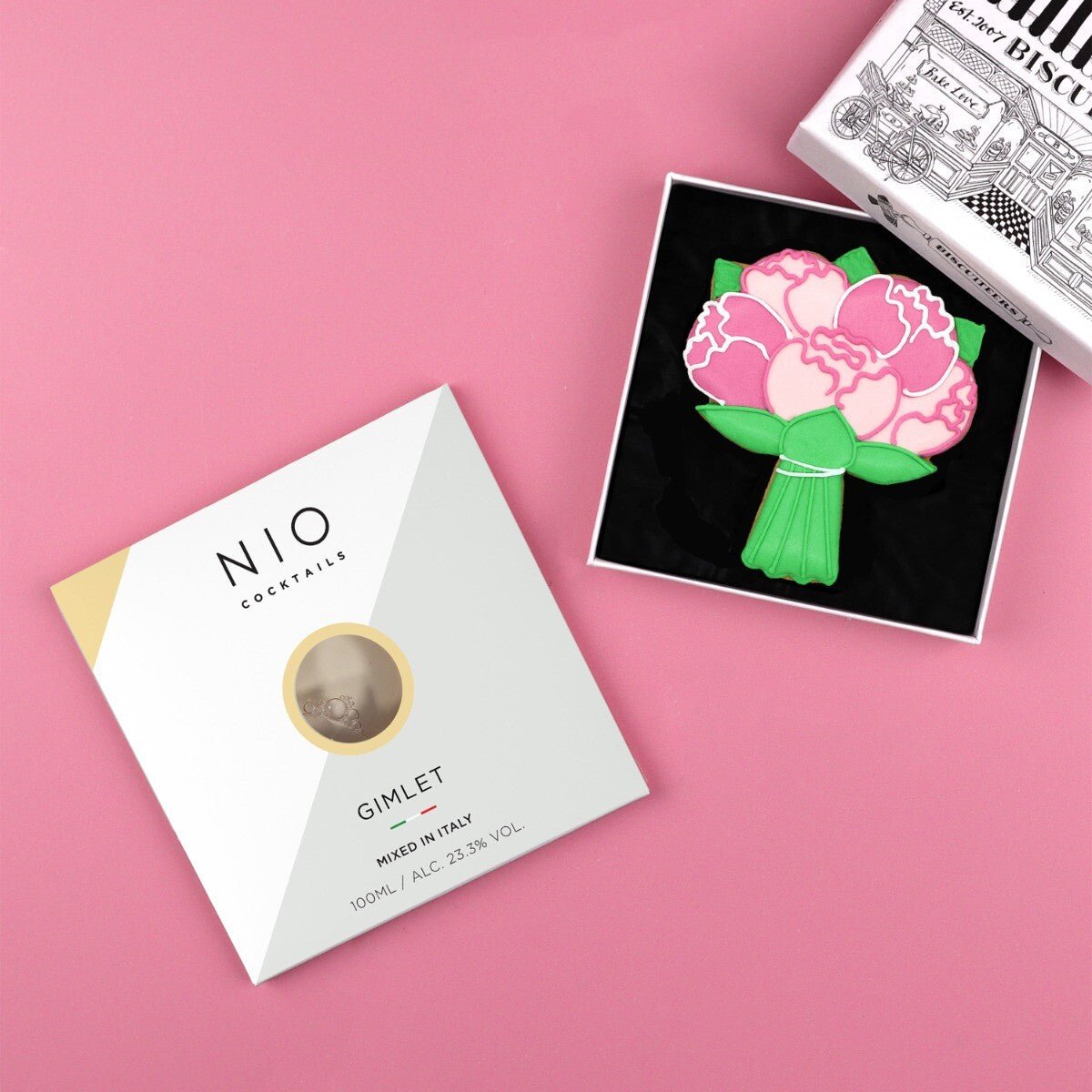 Gin & Blossoms Mini Gift Box - Biscuiteers