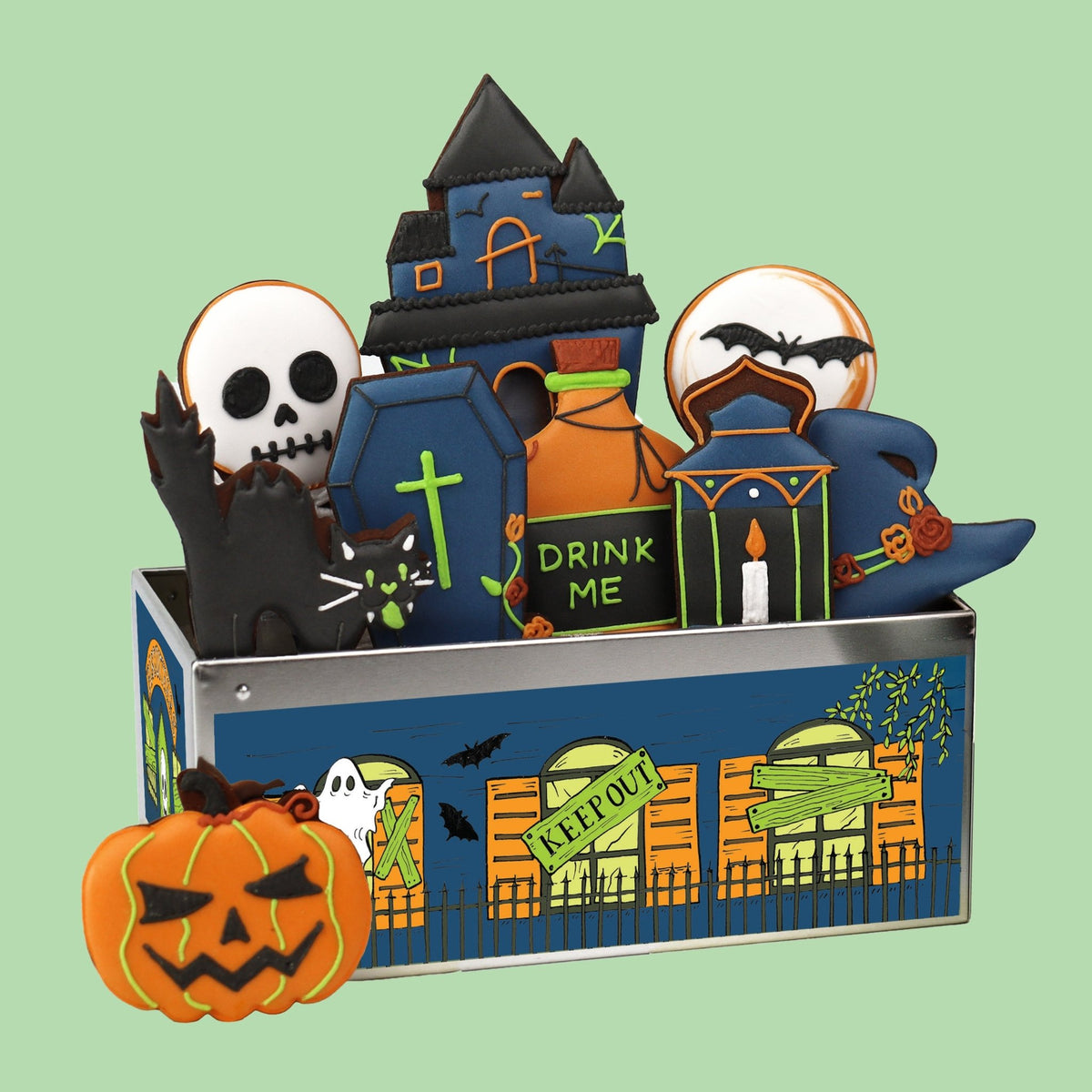 Haunted House Biscuit Tin - Biscuiteers