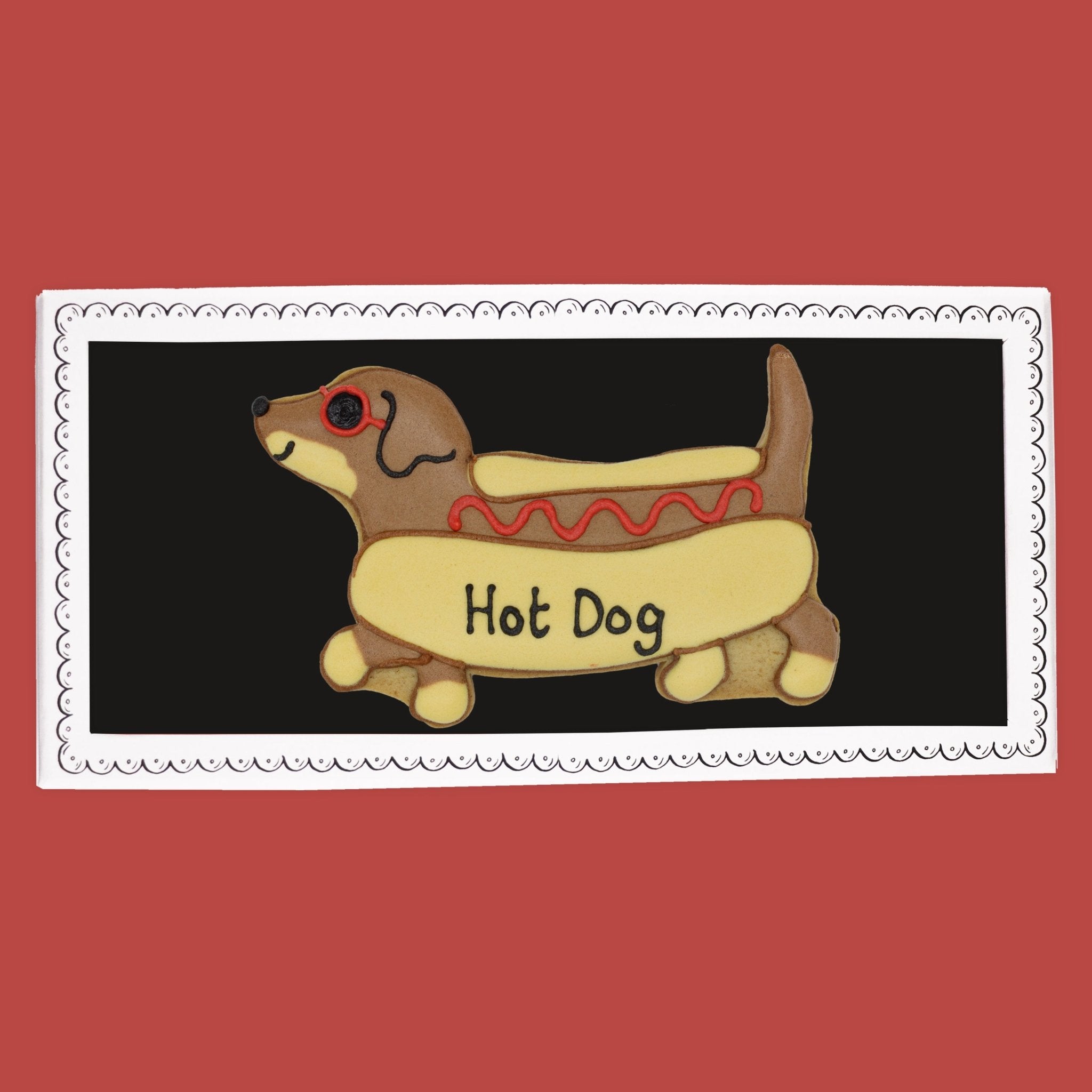 Hot Dog Sausage Letterbox Biscuit - Biscuiteers