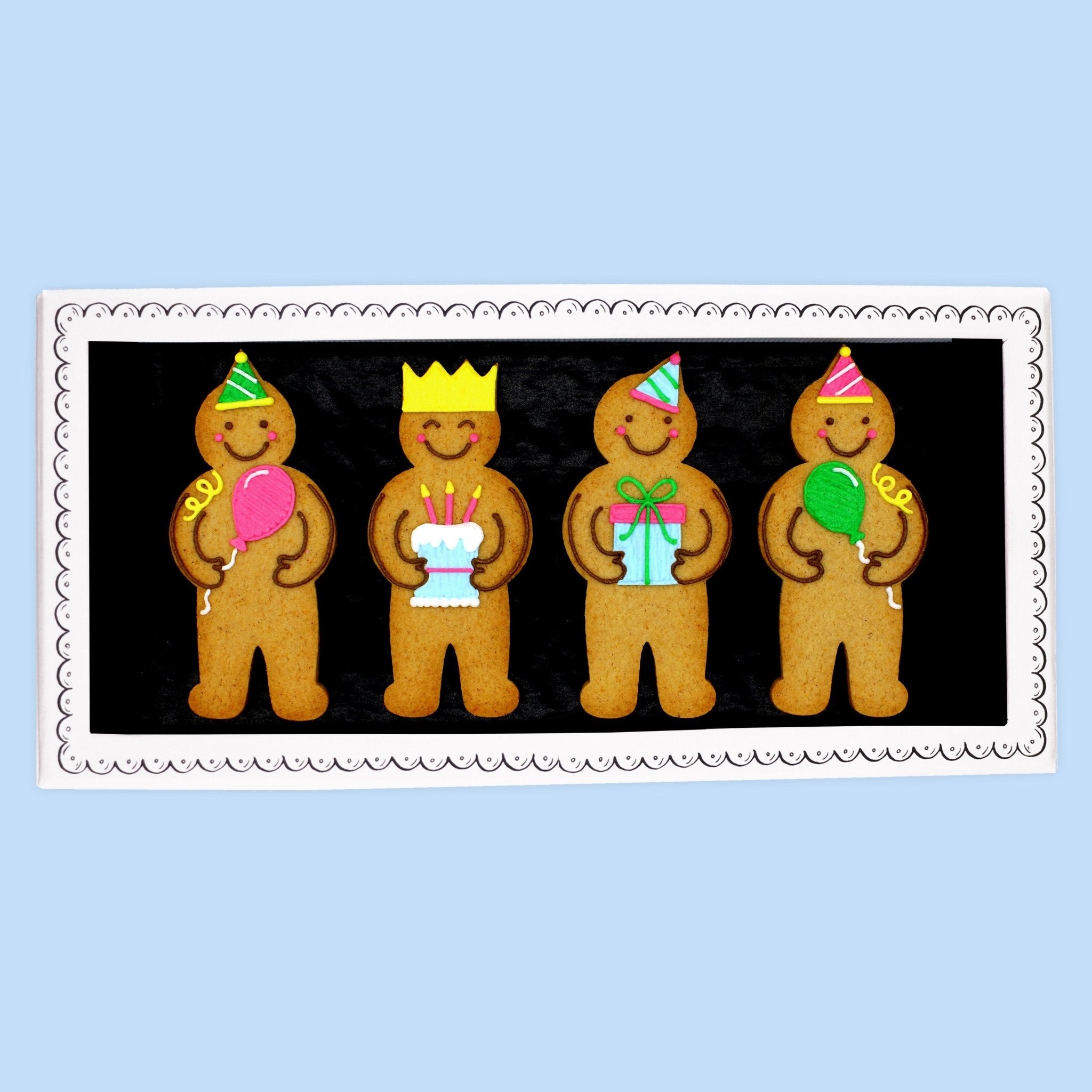 Jolly Birthday Party Letterbox Biscuits - Biscuiteers