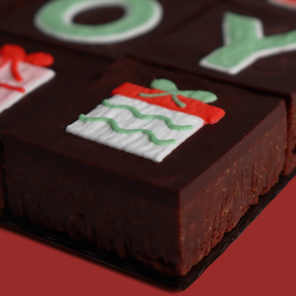 Joy Christmas Brownies - Biscuiteers