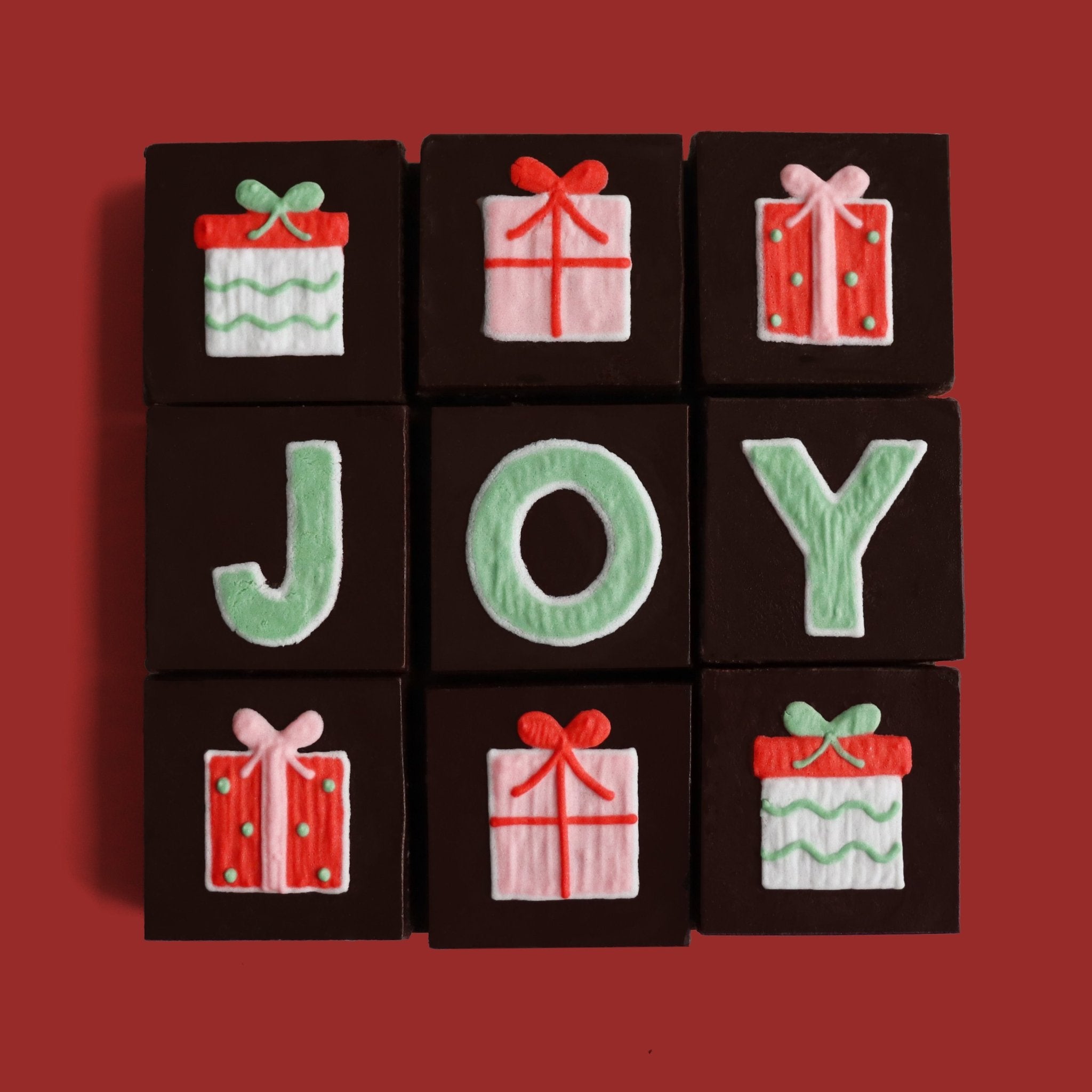 Joy Christmas Brownies - Biscuiteers