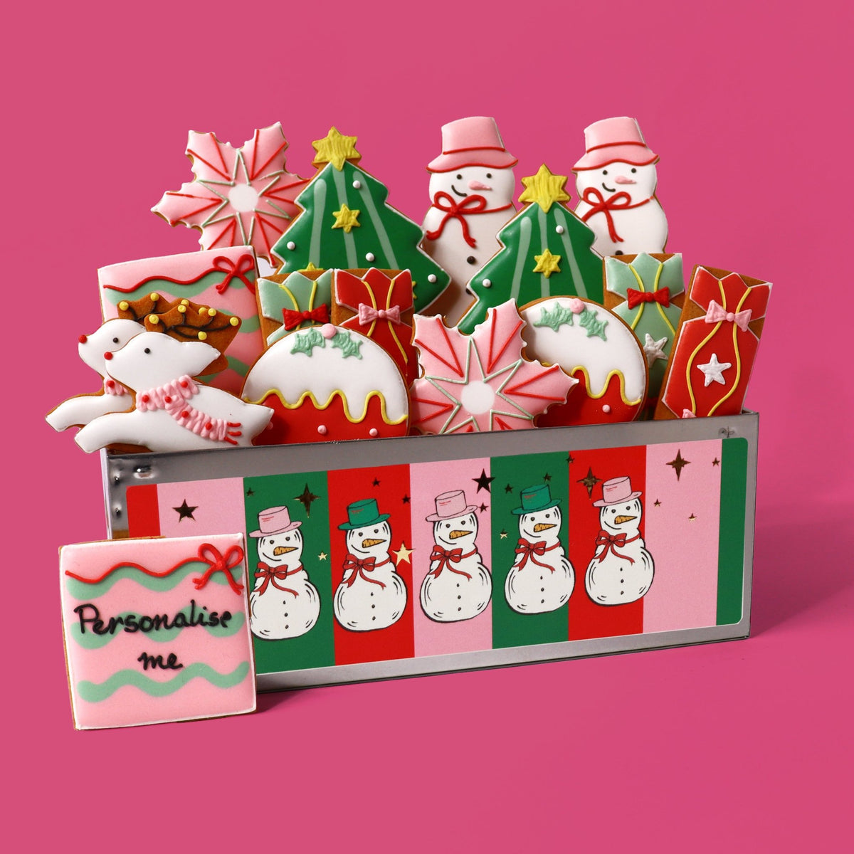 Merry & Bright Luxe Biscuit Tin - Biscuiteers