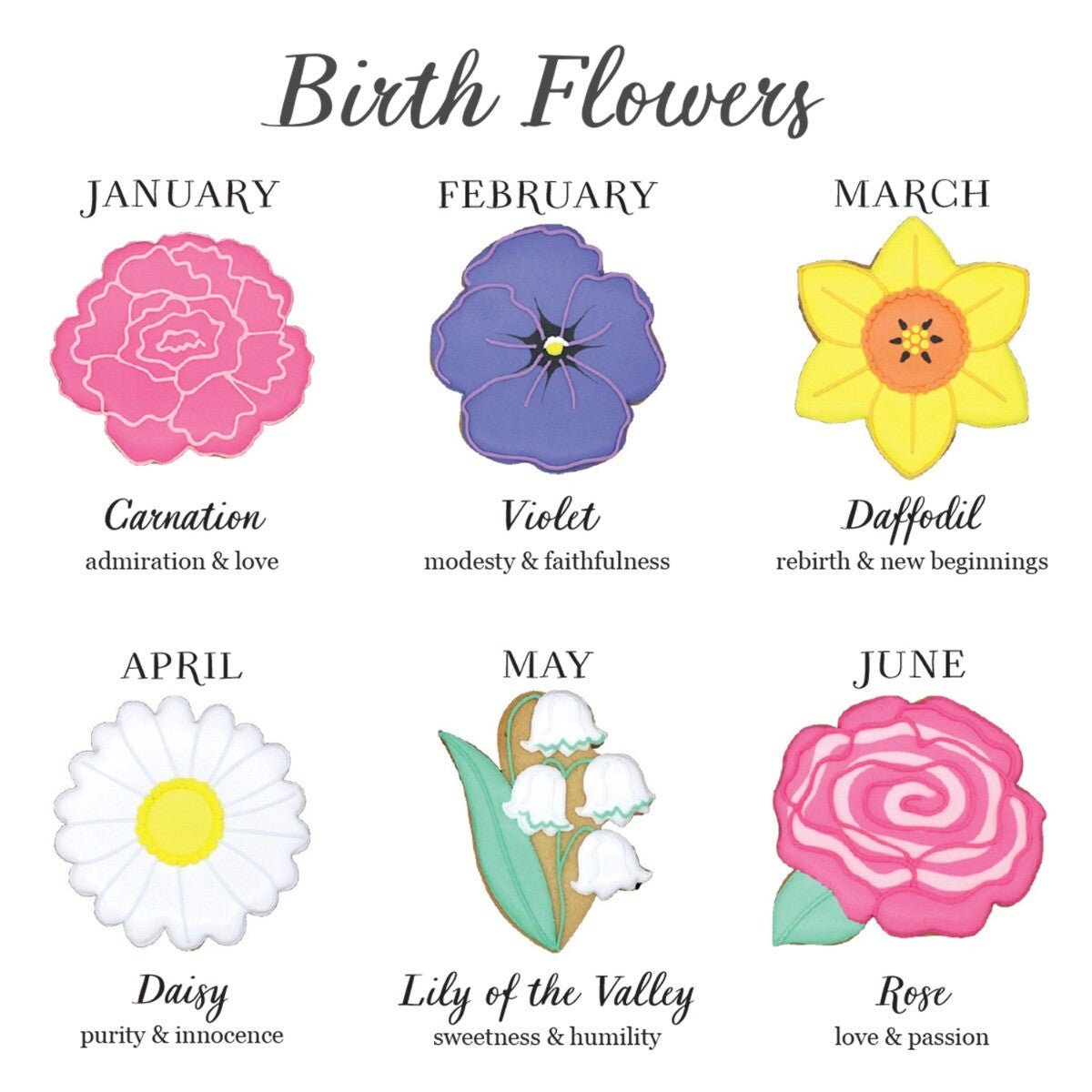 Narcissus December Birth Flower Letterbox Biscuit - Biscuiteers