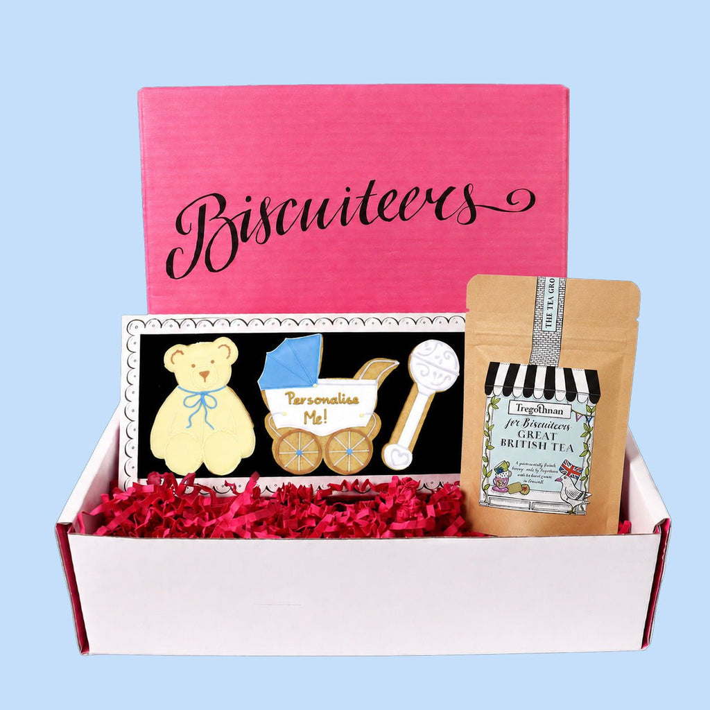 New Baby Mini Tea Gift Box - Biscuiteers