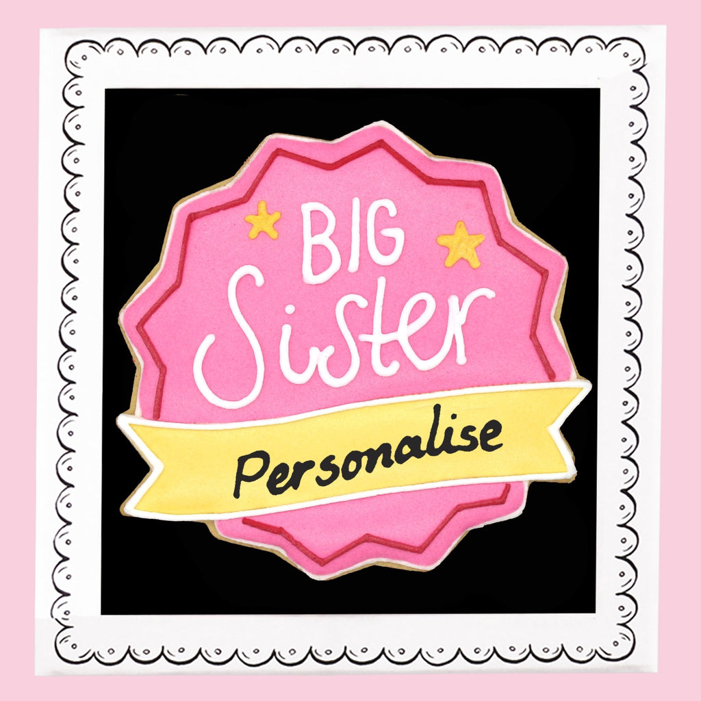 Personalised Big Sister Badge Letterbox Biscuit - Biscuiteers
