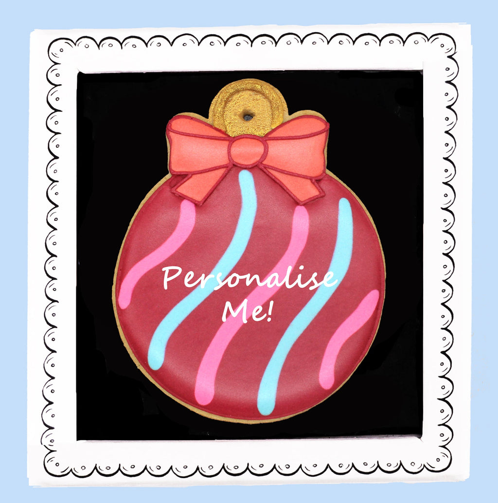 Personalised Christmas Bauble Letterbox Biscuit - Biscuiteers