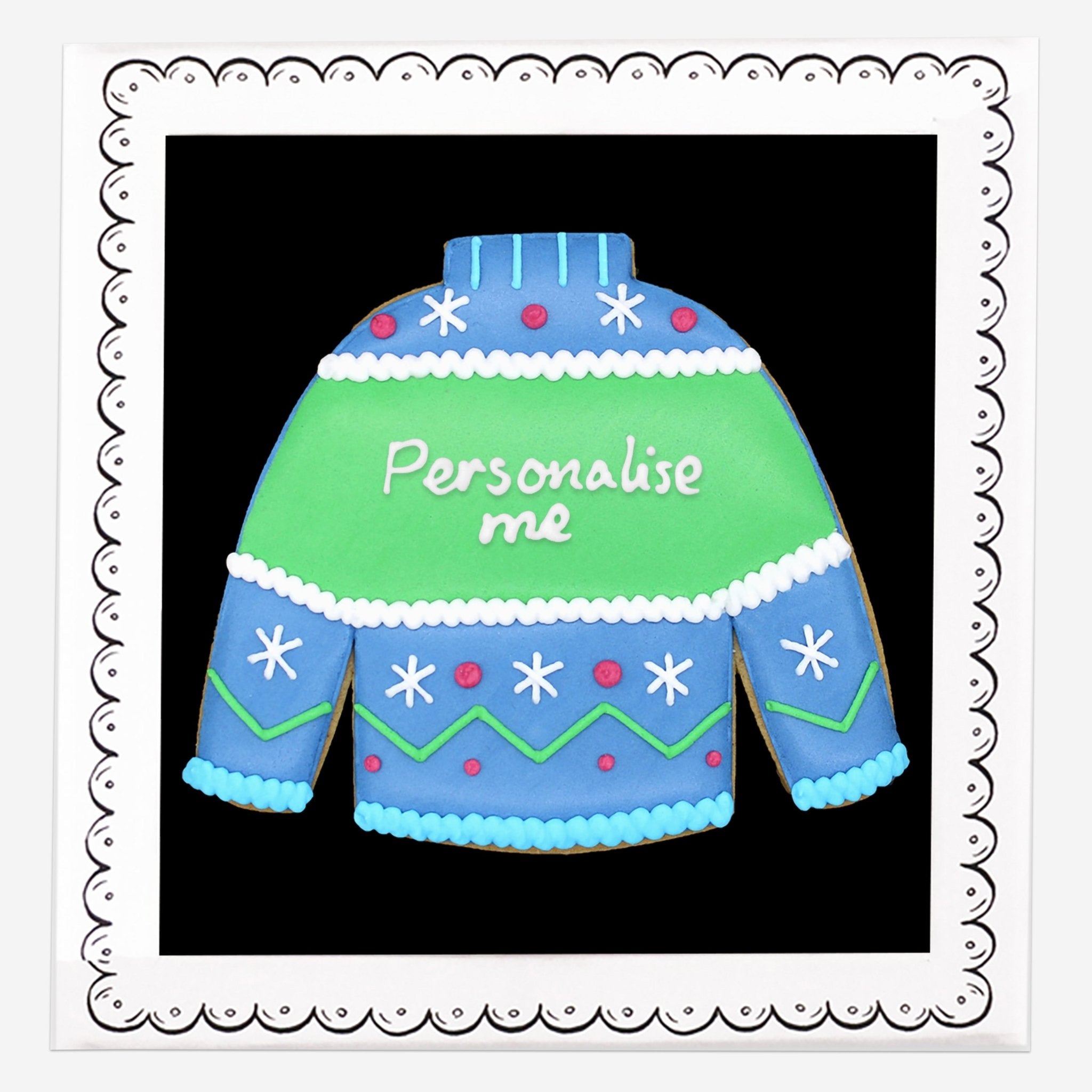 Personalised Christmas Jumper Letterbox Biscuit - Biscuiteers