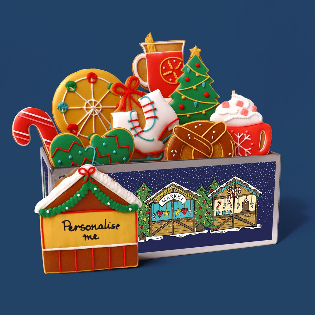 Personalised Christmas Market Biscuit Tin - Biscuiteers