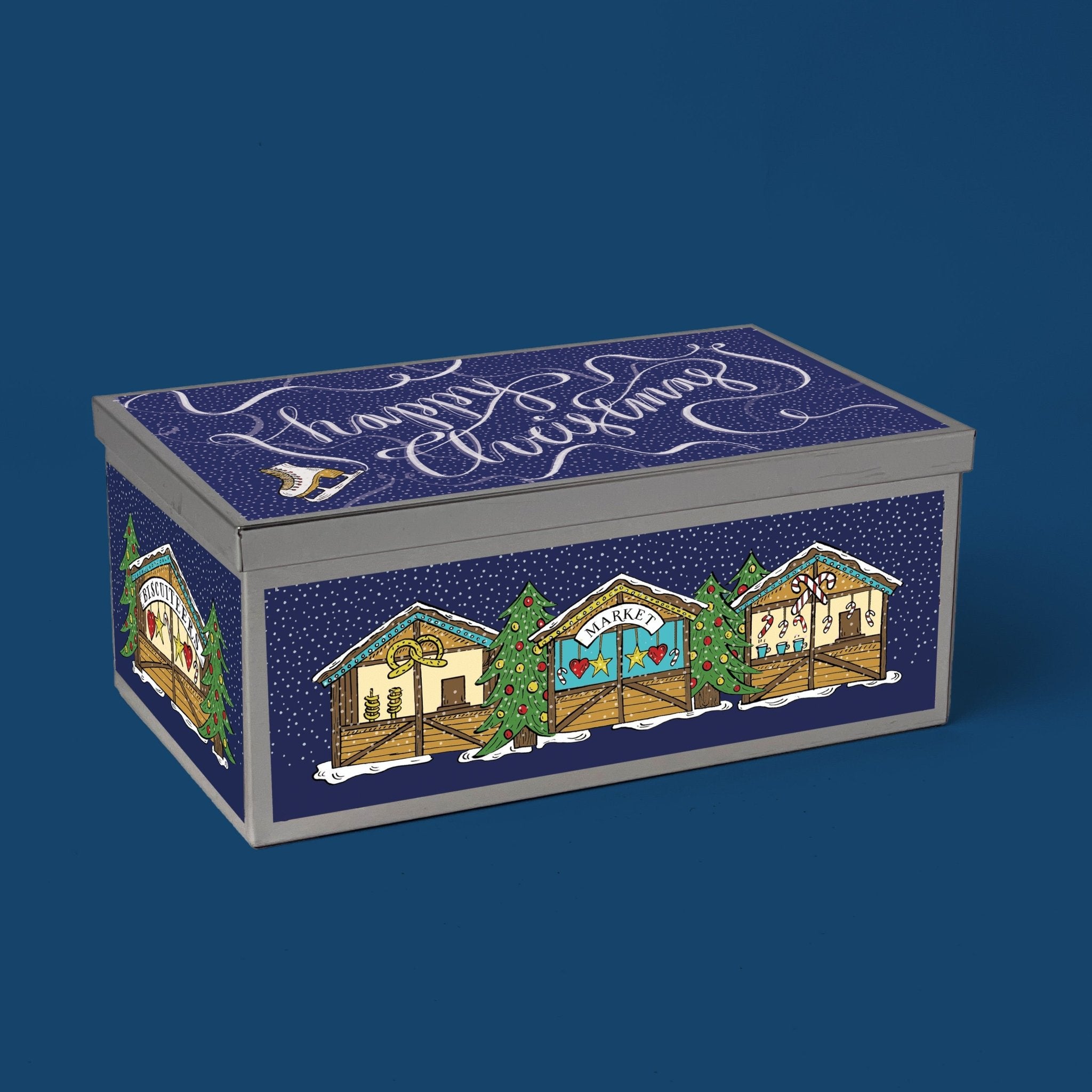 Personalised Christmas Market Biscuit Tin - Biscuiteers