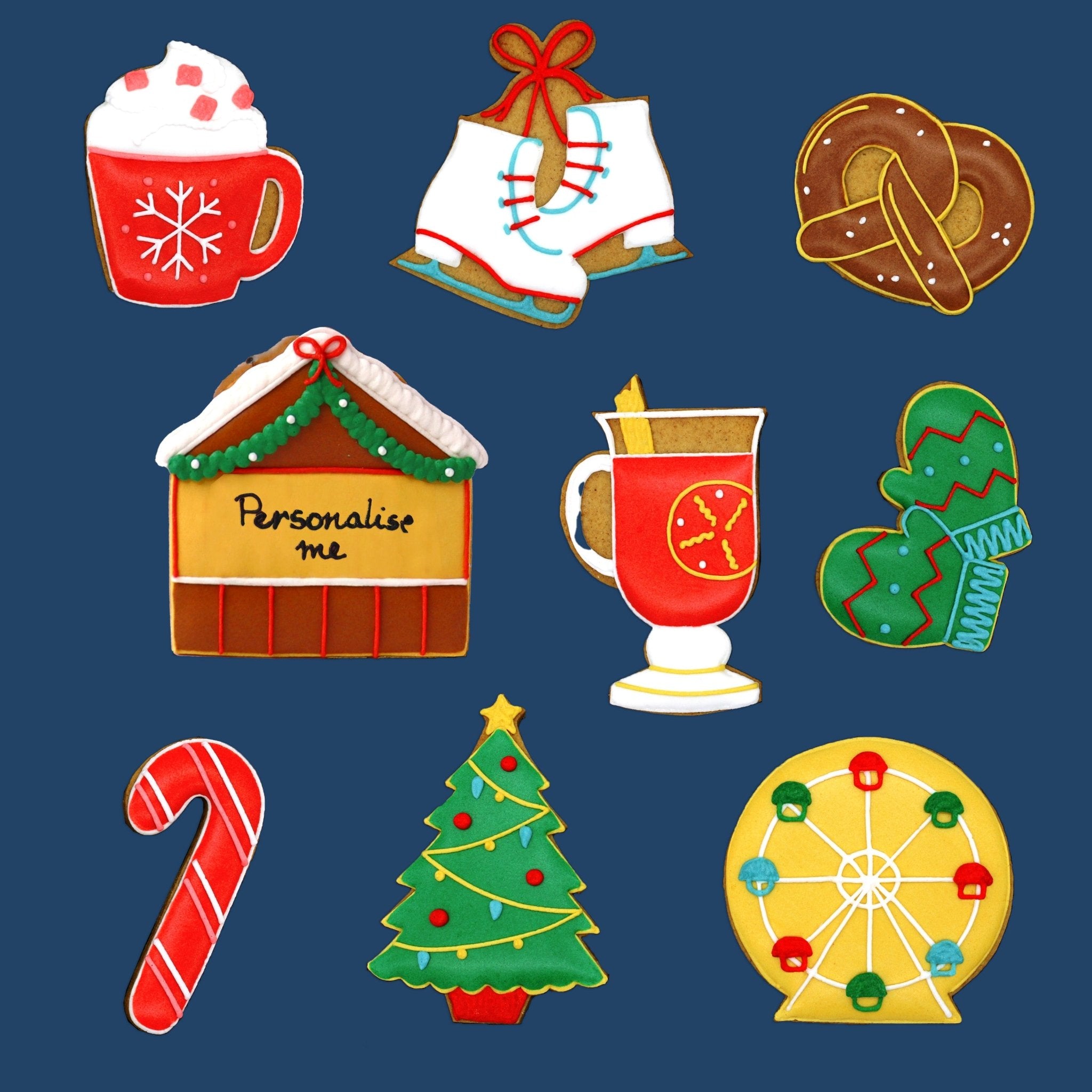 Personalised Christmas Market Biscuit Tin - Biscuiteers