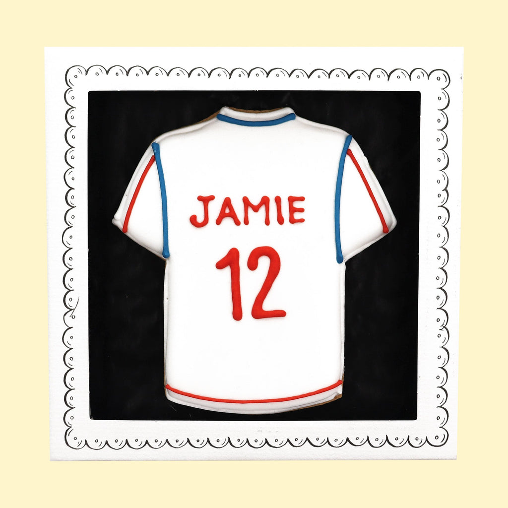 Personalised Football Shirt Letterbox Biscuit - Biscuiteers