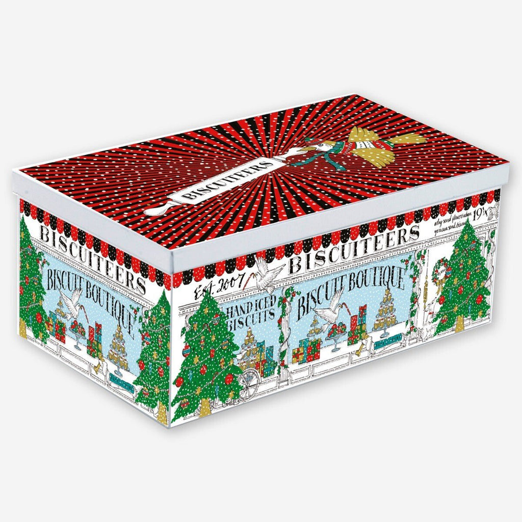Personalised Gingerbread Merry & Bright Biscuit Tin - Biscuiteers