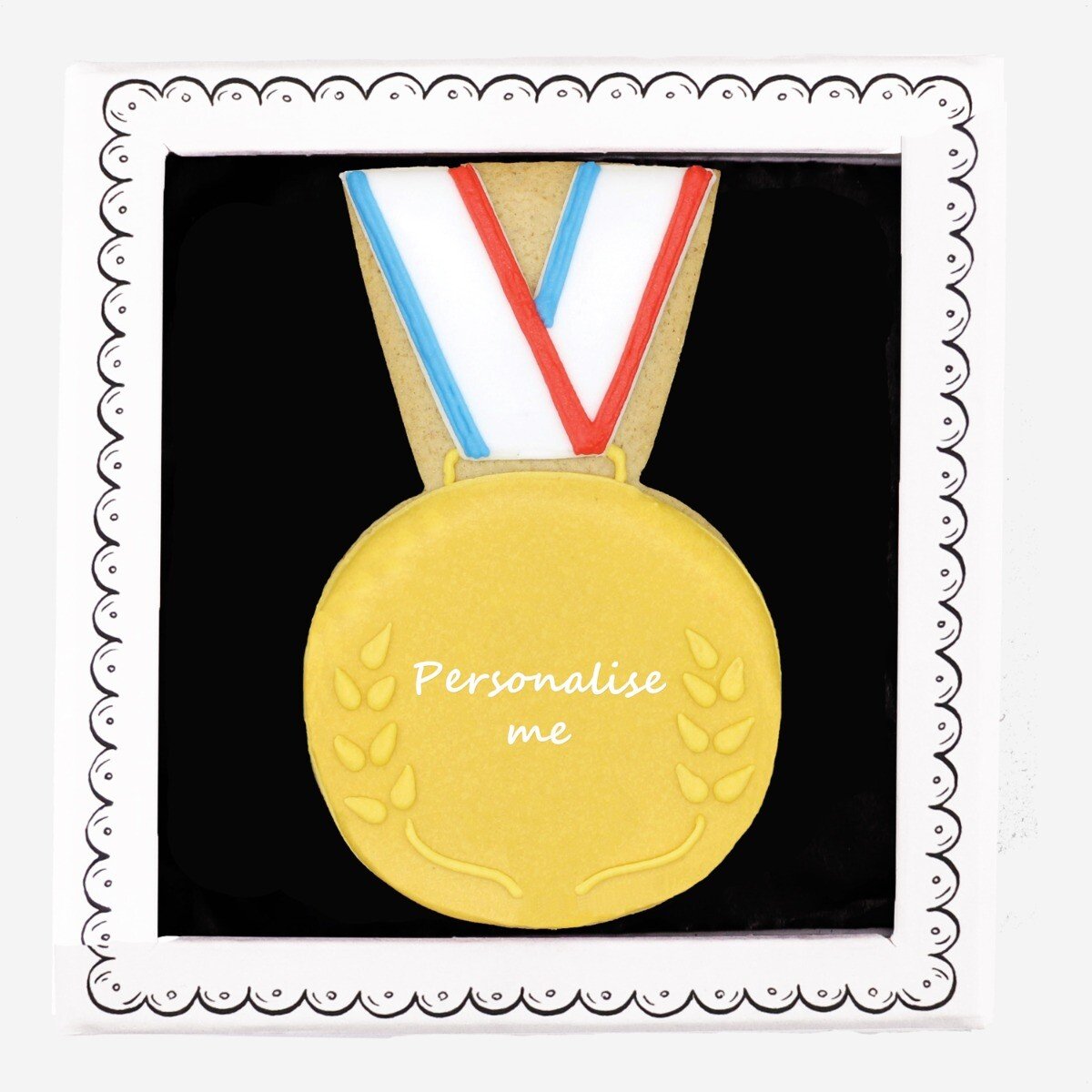 Personalised Gold Medal Letterbox Biscuit - Biscuiteers