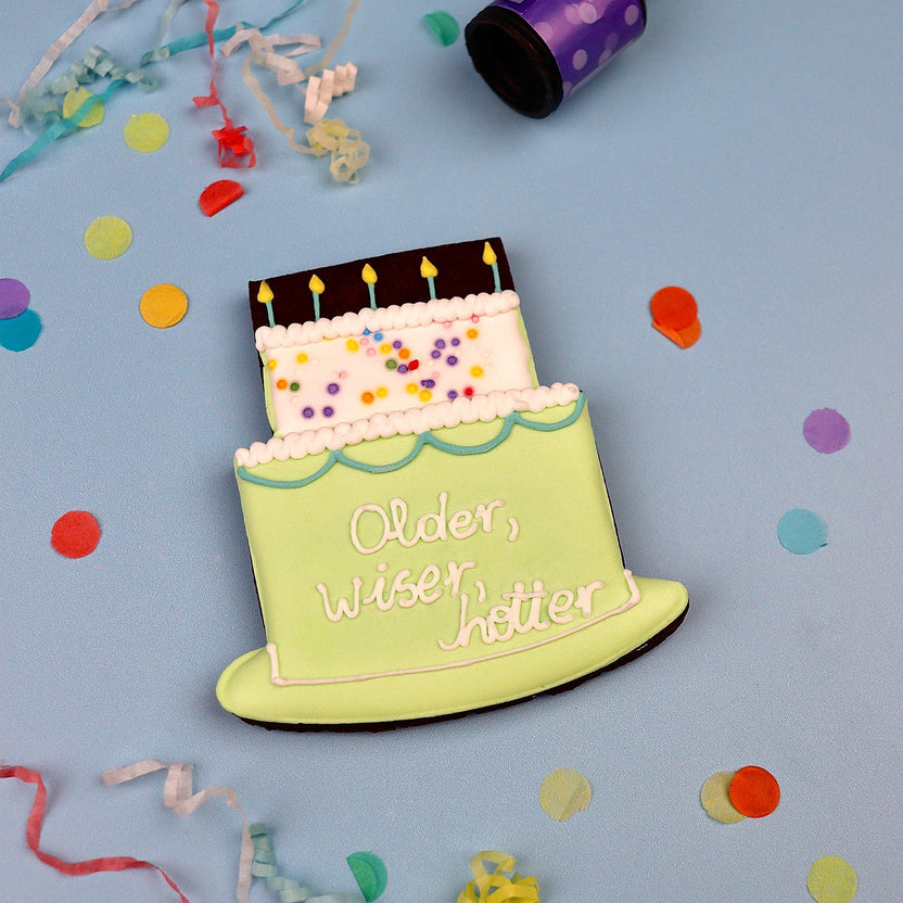 Green Birthday Cake Biscuit