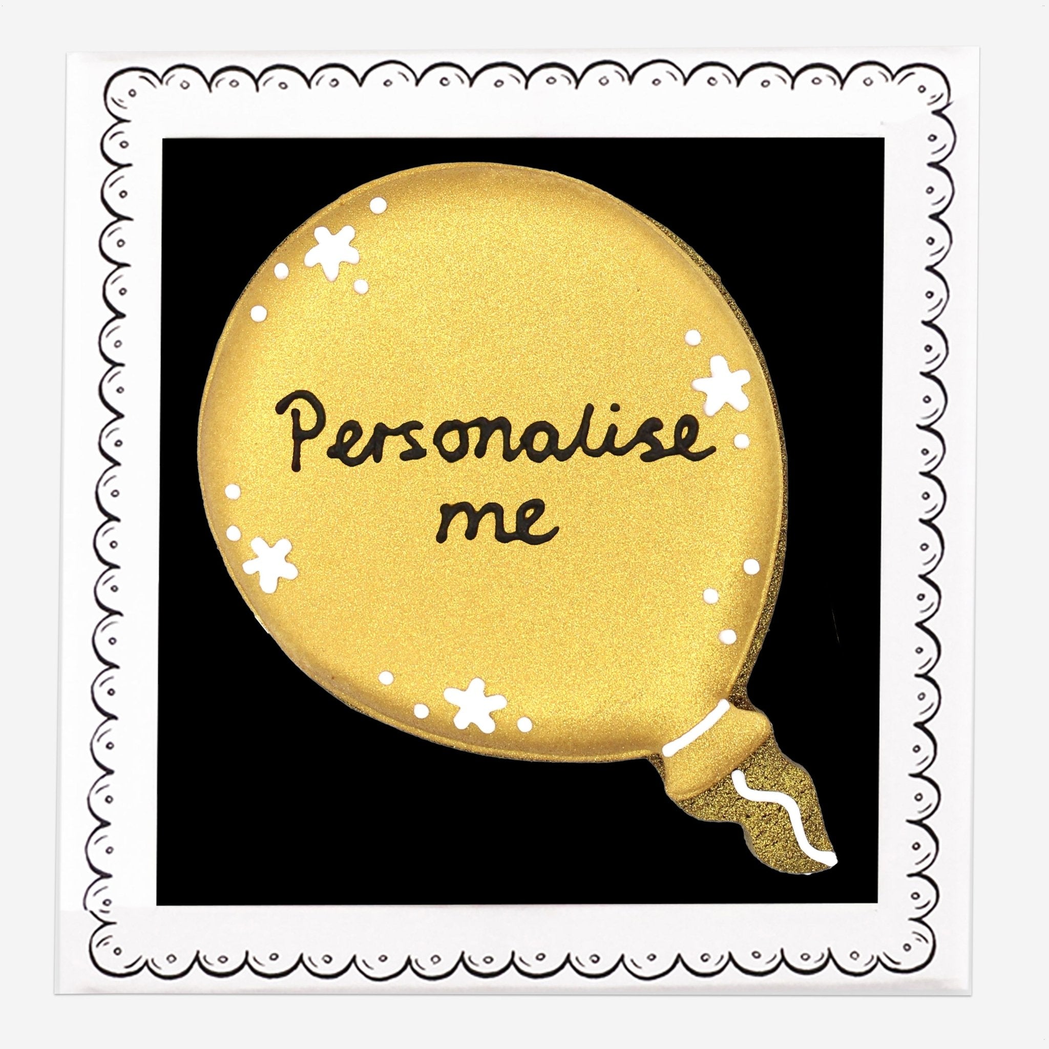Personalised Happy New Year Balloon Letterbox Biscuit - Biscuiteers