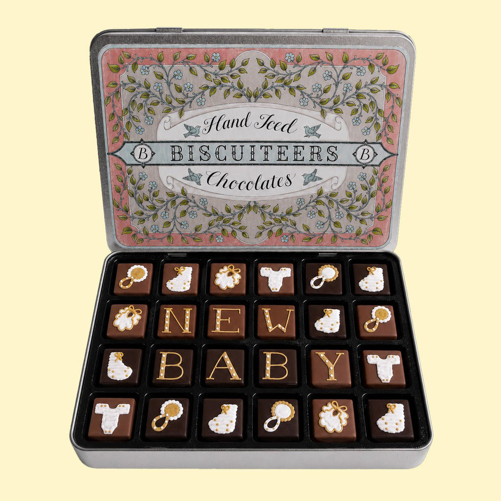 Personalised New Baby Chocolates Medium Tin - Biscuiteers