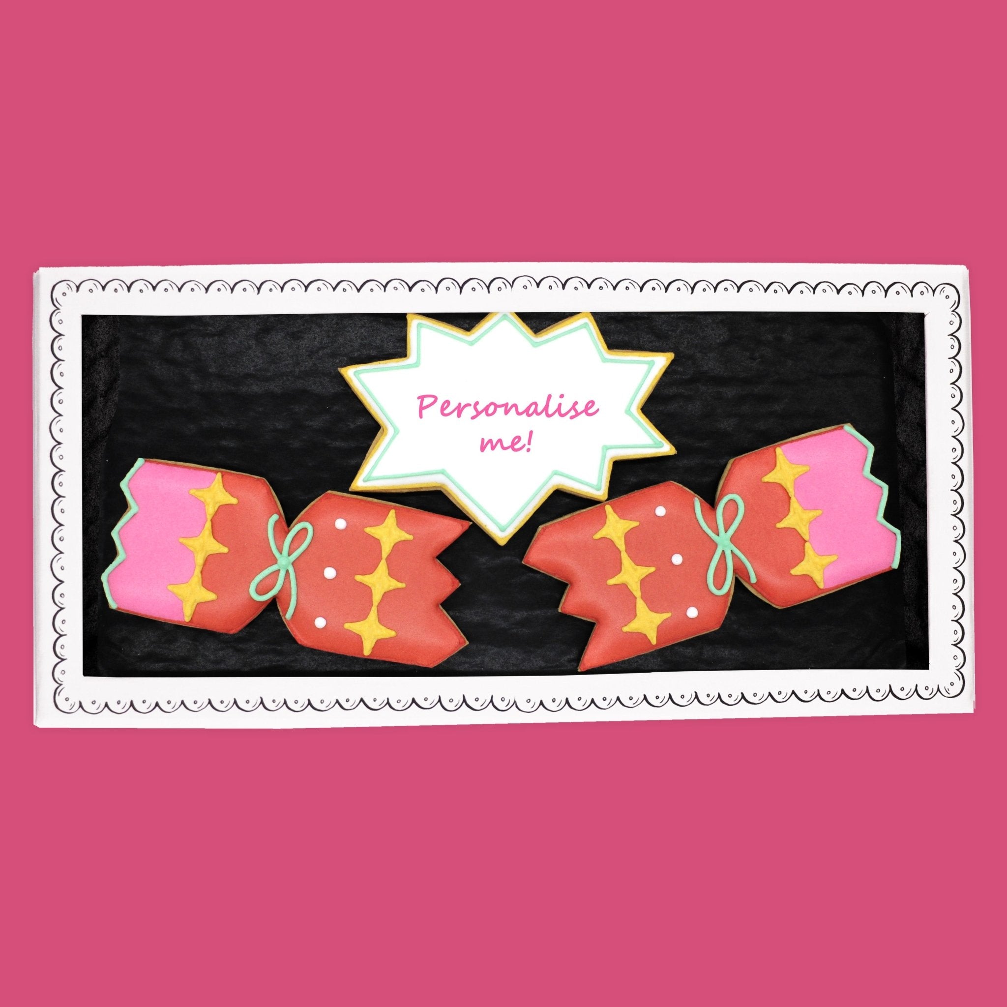 Personalised Popping Cracker Letterbox Biscuits - Biscuiteers