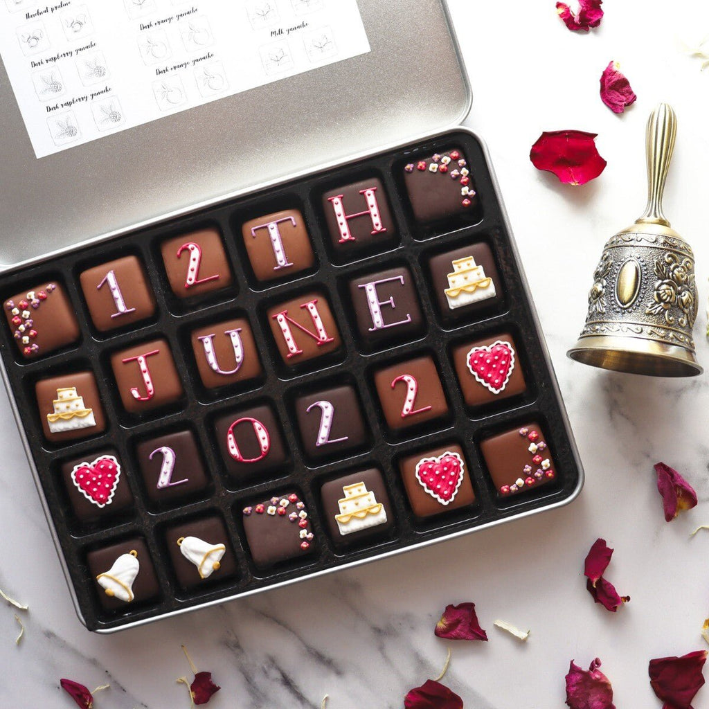 Personalised Wedding Chocolates Medium Tin - Biscuiteers