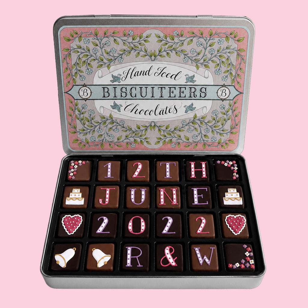 Personalised Wedding Chocolates Medium Tin - Biscuiteers