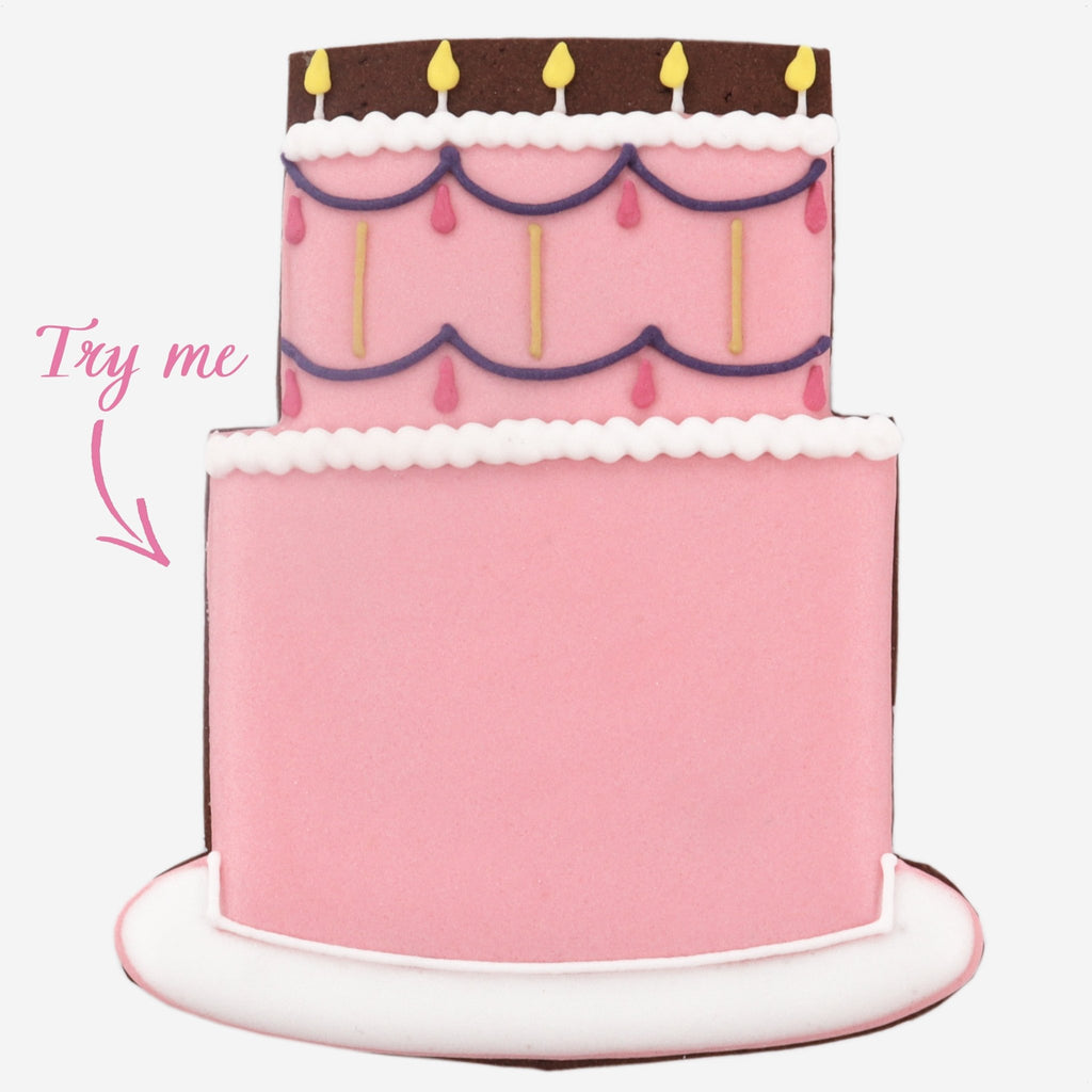 Pink Happy Birthday To You Letterbox Biscuit - Biscuiteers