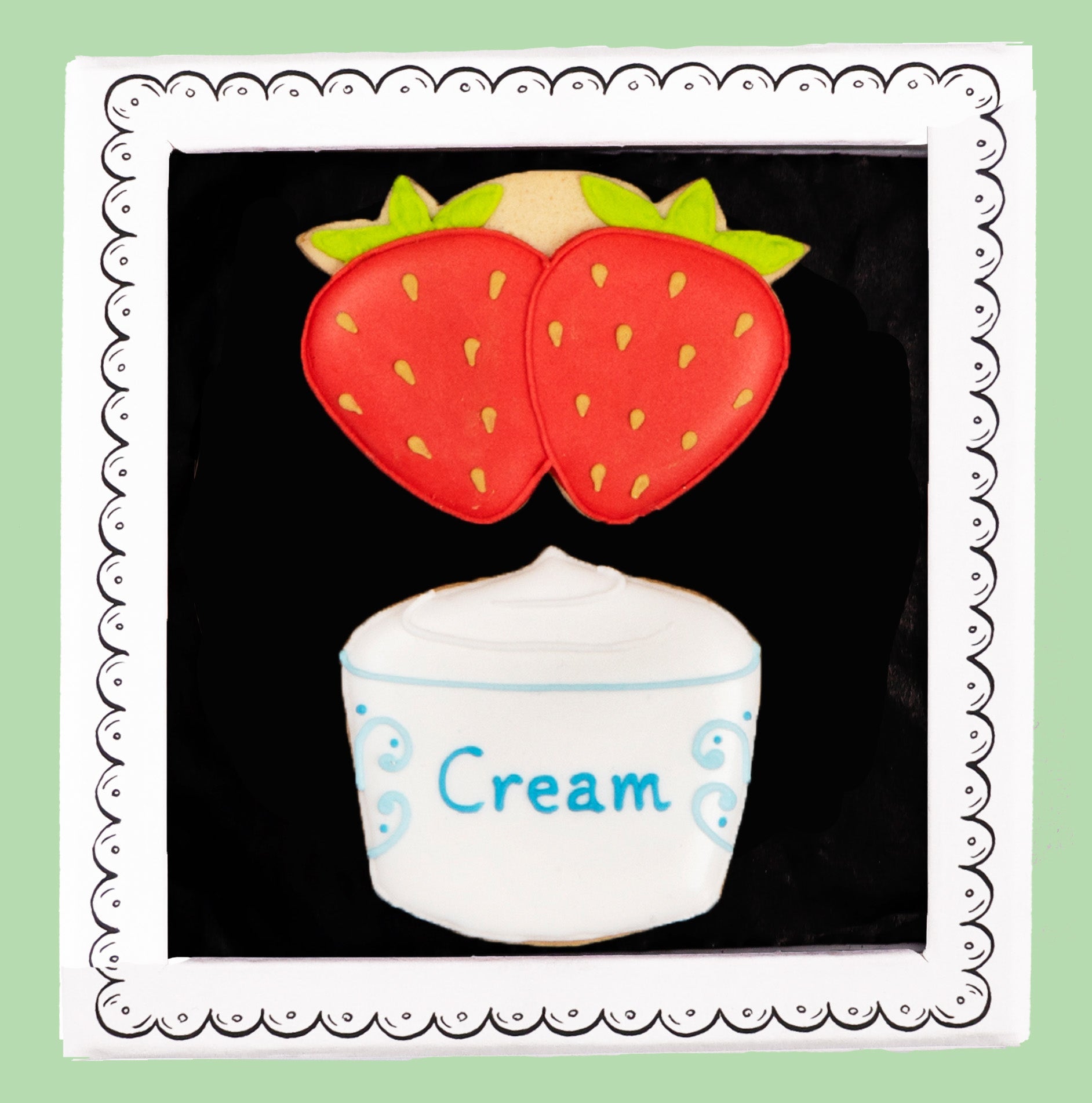 Strawberries And Cream Letterbox Biscuits - Biscuiteers