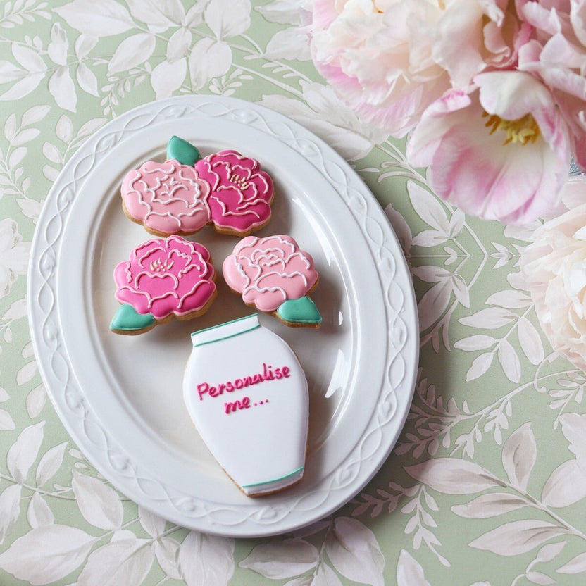 Vase of Peonies Biscuits