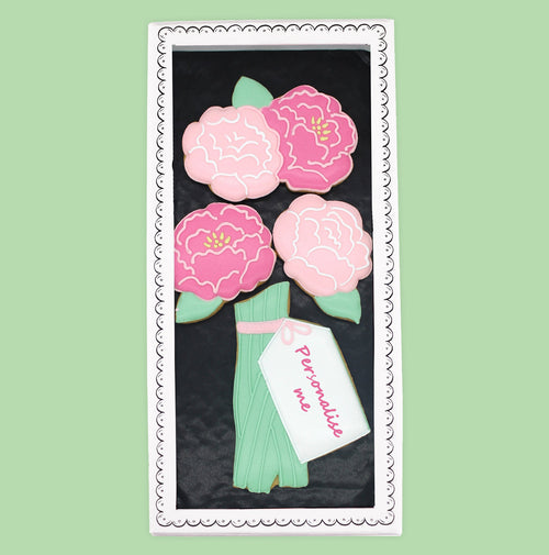 Bunch Of Peonies Letterbox Biscuits - Biscuiteers