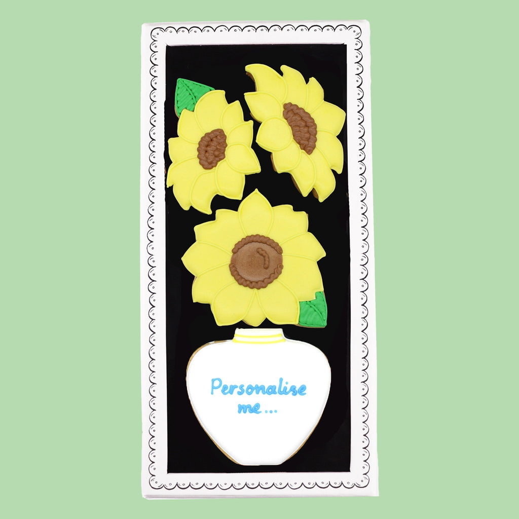 Vase Of Sunflowers Letterbox Biscuits - Biscuiteers